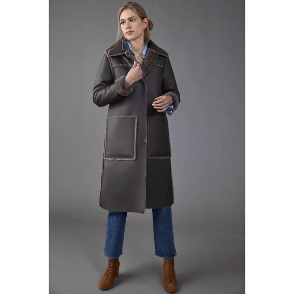 Anthropologie Kerry Reversible Faux Fur Coat NWT - L and XL - Picture 4 of 15